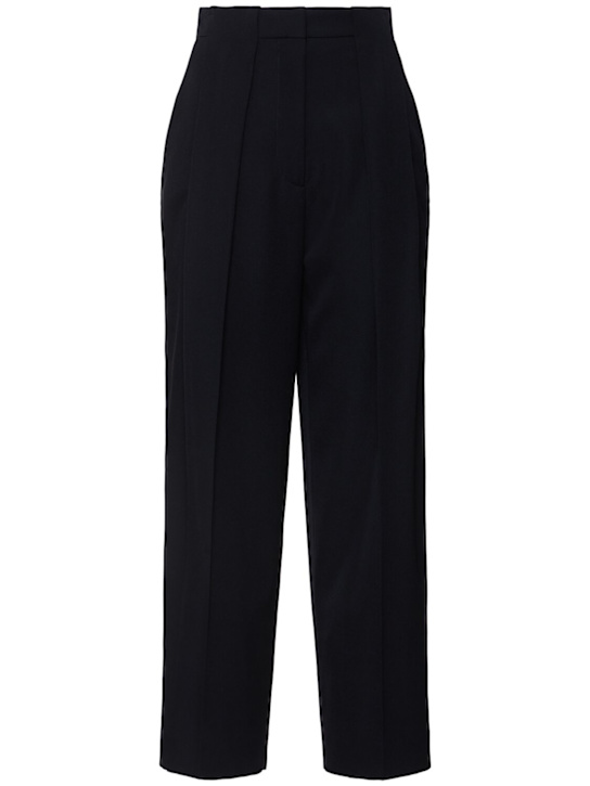 Balmain: Pleated grain de poudre wide pants - women_0 | Luisa Via Roma