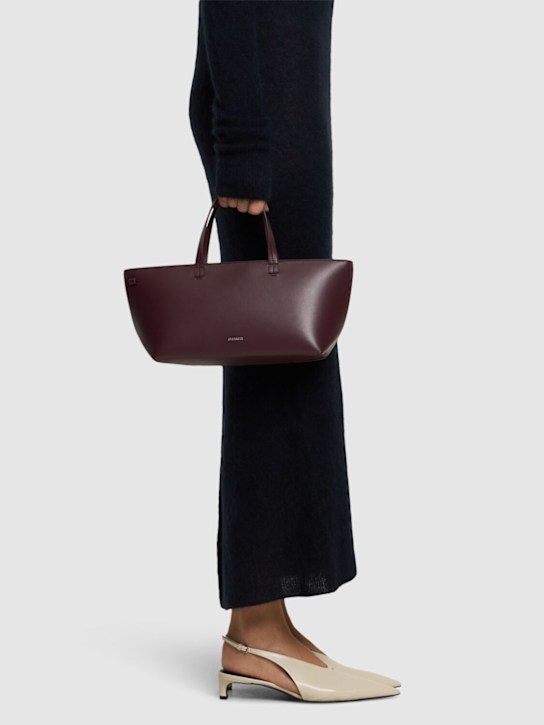 Jil Sander: Small Bateau smooth leather bag - women_1 | Luisa Via Roma