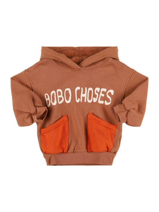 Bobo Choses: コットンフーデッドスウェットシャツ - kids-boys_0 | Luisa Via Roma