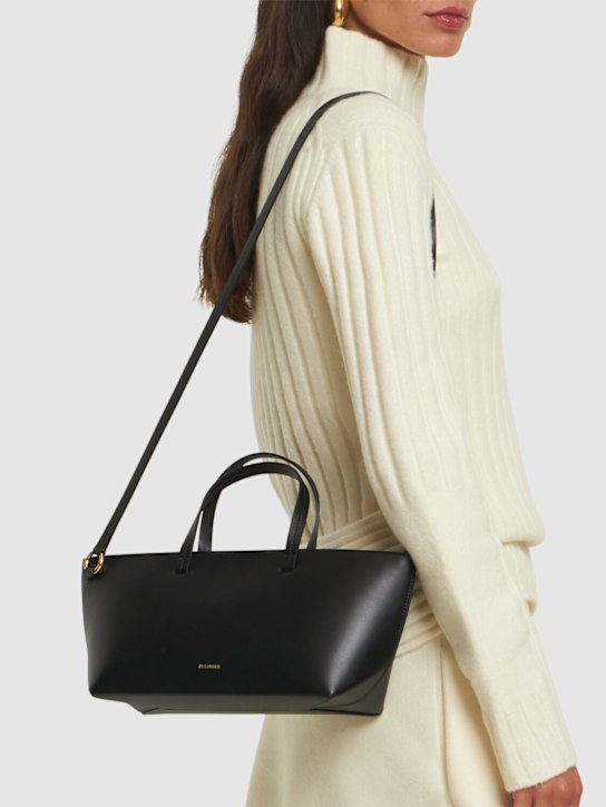 Jil Sander: Small Bateau smooth leather bag - women_1 | Luisa Via Roma