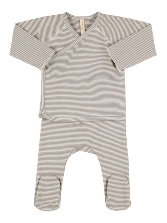 Quincy Mae: コットンブレンドTシャツ＆パンツ - kids-boys_0 | Luisa Via Roma