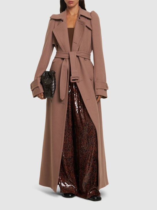 Dries Van Noten: Remis wool blend |belted coat - women_1 | Luisa Via Roma