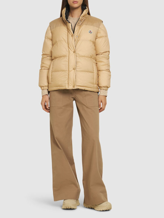 Moncler: Verone down jacket - Beige/Black - women_1 | Luisa Via Roma