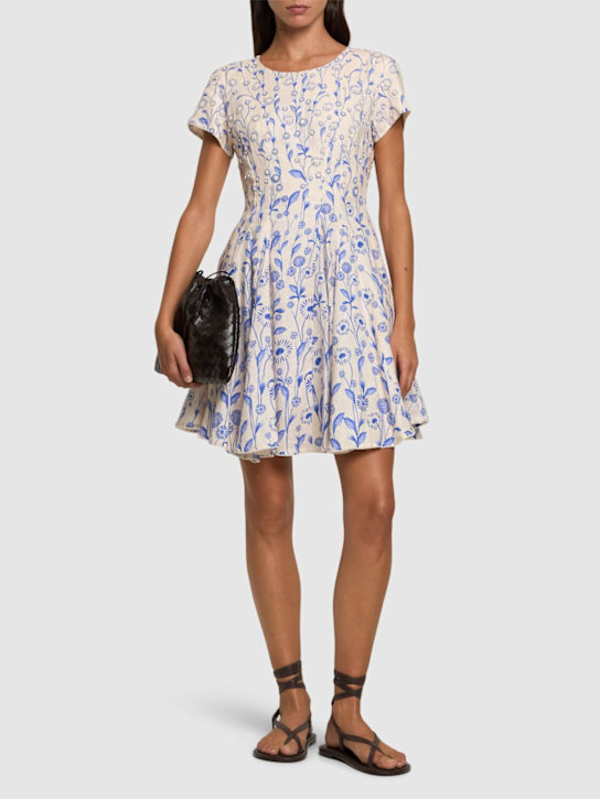 Agua By Agua Bendita: Pupe printed linen mini dress - women_1 | Luisa Via Roma
