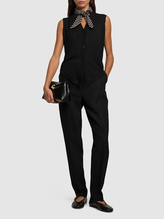 Toteme: Low-waist tailored wool blend pants - women_1 | Luisa Via Roma