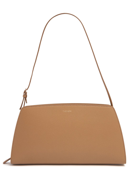The Row: Dalia shiny kid leather shoulder bag - Warm Chestnut - women_0 | Luisa Via Roma
