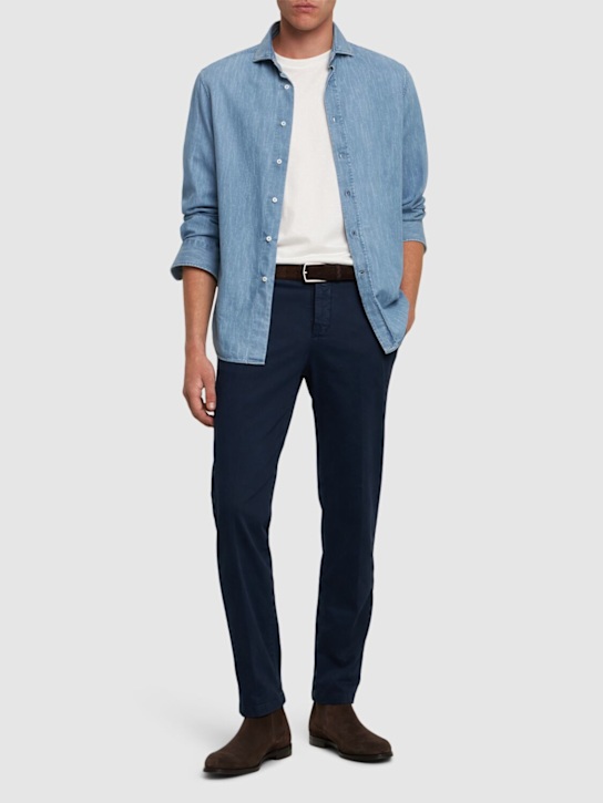 Kiton: Cotton blend chino pants - men_1 | Luisa Via Roma