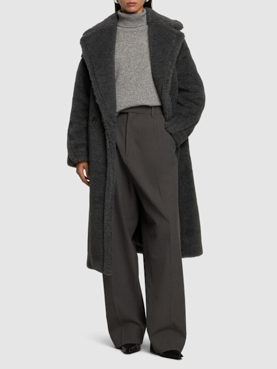 Max Mara: Teddy wool blend long coat - women_1 | Luisa Via Roma