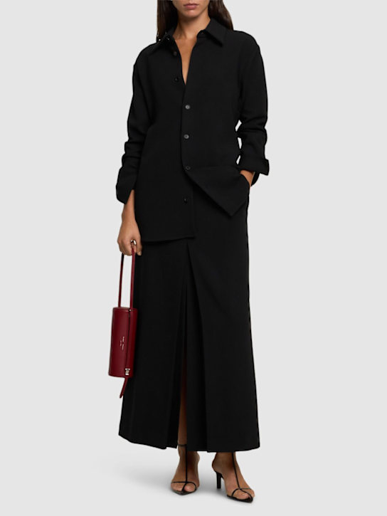 Auralee: Tense double wool blend cloth long shirt - women_1 | Luisa Via Roma