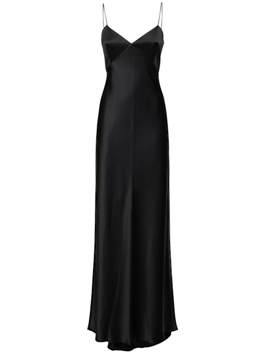 Max Mara: Riccio silk satin long dress - women_0 | Luisa Via Roma