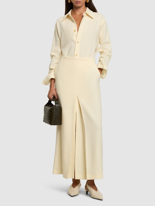 Auralee: Wool blend long skirt - women_1 | Luisa Via Roma