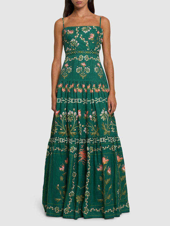 Agua By Agua Bendita: Lima printed linen long dress - women_1 | Luisa Via Roma
