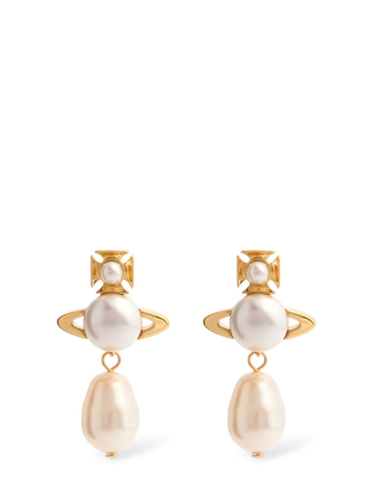 Vivienne Westwood: Inass imitation pearl drop earrings - women_0 | Luisa Via Roma