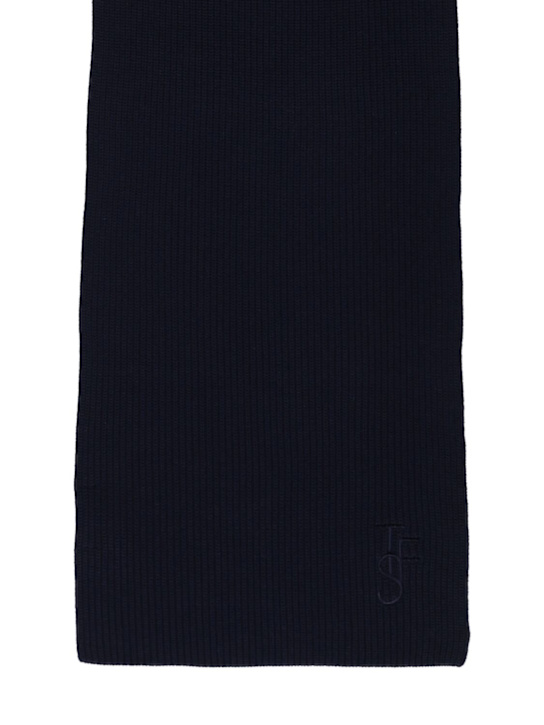 The Frankie Shop: Colton wool blend knit scarf - Navy - men_1 | Luisa Via Roma