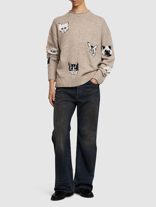 Acne Studios: Kuelu cat jacquard knit sweater - men_1 | Luisa Via Roma