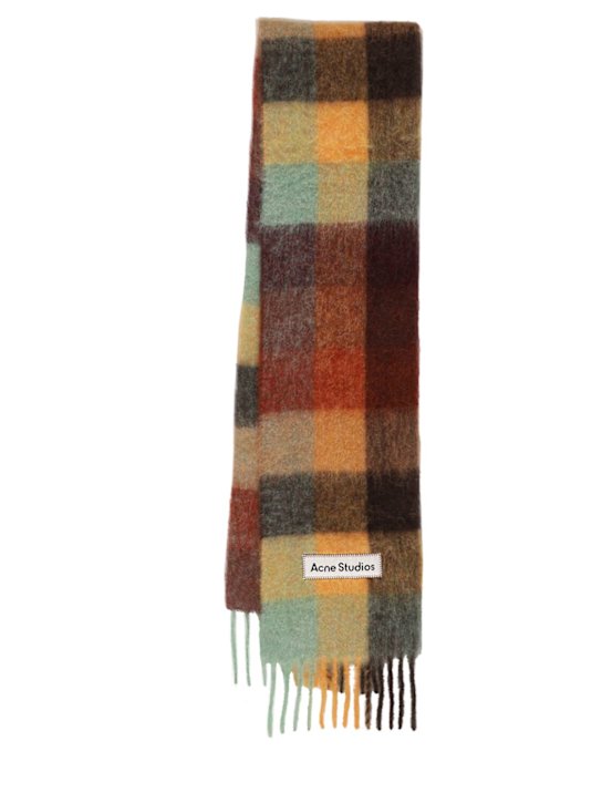 Acne Studios: Vally alpaca blend scarf - Brown/Yellow - women_0 | Luisa Via Roma