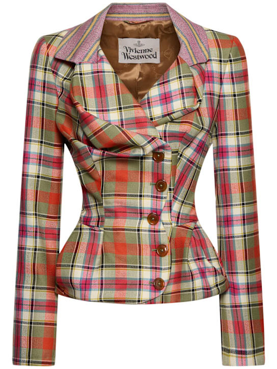 Vivienne Westwood: Giacca Drunken in lana tartan - women_0 | Luisa Via Roma