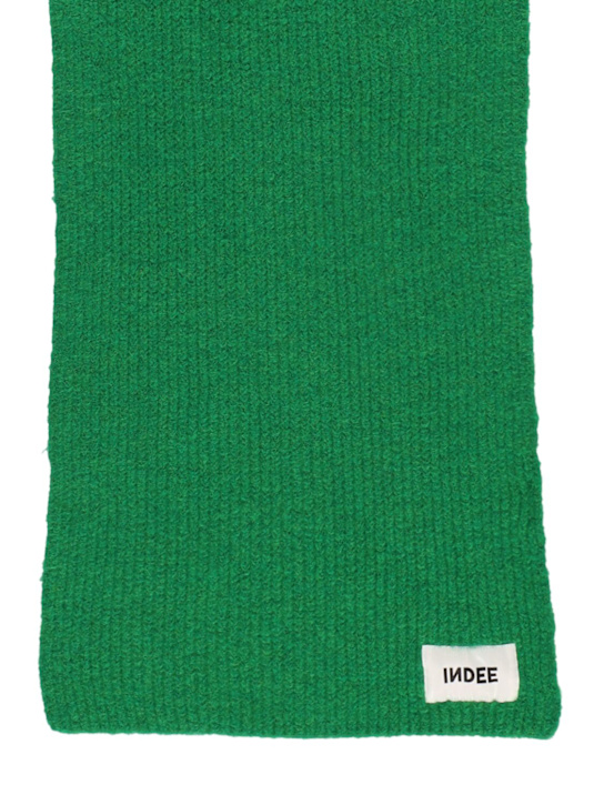 INDEE: Color block acrylic blend knit scarf - Beyaz - kids-girls_1 | Luisa Via Roma