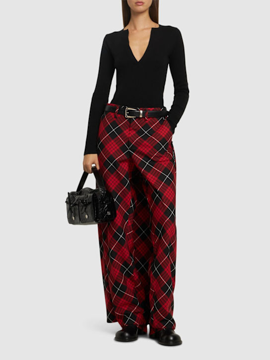 Jean Paul Gaultier: Tartan pants w/ long skirt panel - women_1 | Luisa Via Roma