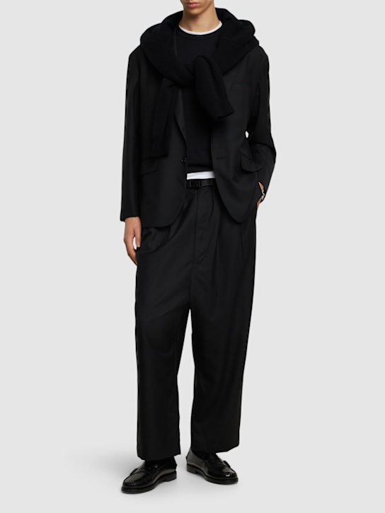 Comme des Garçons Homme: Wool serge pants - men_1 | Luisa Via Roma