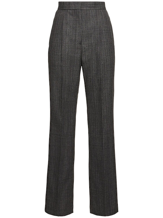 MSGM: High rise wool straight pants - women_0 | Luisa Via Roma