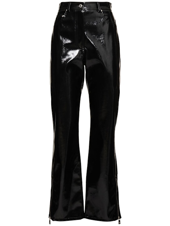 MSGM: Patent straight pants - women_0 | Luisa Via Roma