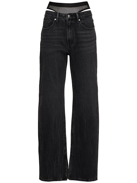 Alexander Wang: Slit hem jeans w/ mesh underwear - women_0 | Luisa Via Roma