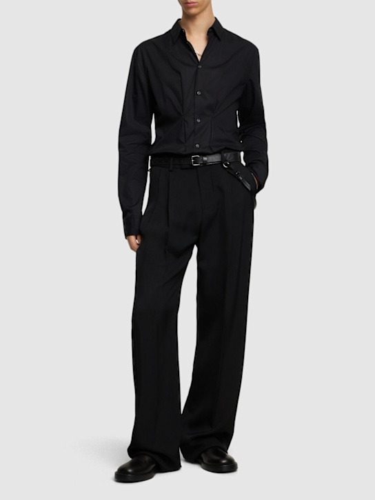 Ann Demeulemeester: Thorben cotton fitted shirt - men_1 | Luisa Via Roma