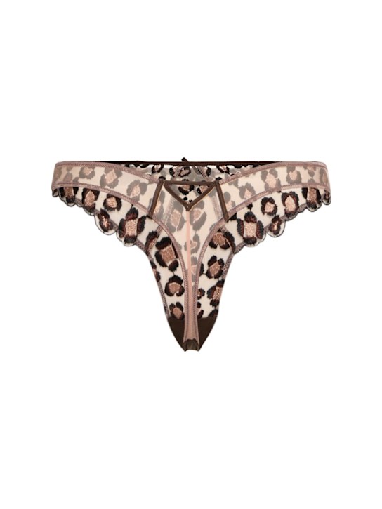 Fleur Du Mal: Leopard embroidered thong - women_4 | Luisa Via Roma