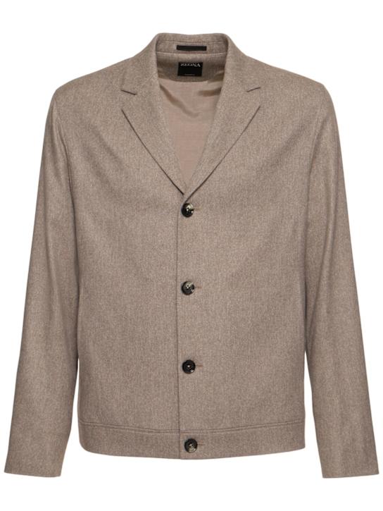 Zegna: Wool & cashmere deconstructed blazer - Piedicavallo - men_0 | Luisa Via Roma