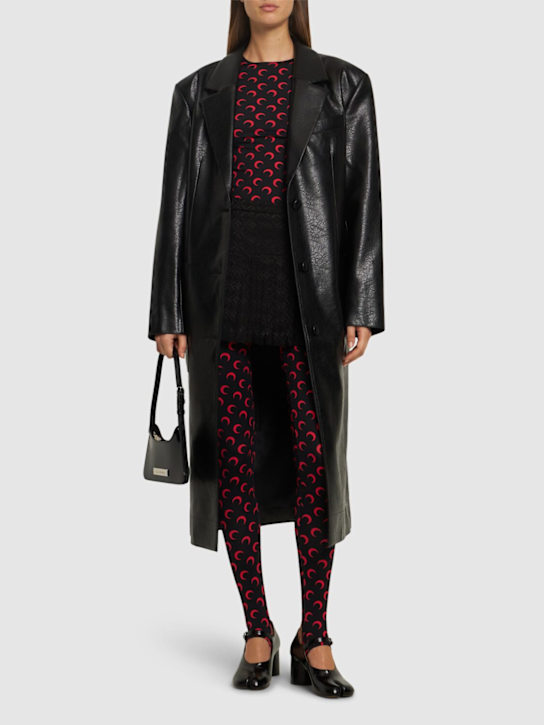 Marine Serre: Moon printed jersey stirrup leggings - women_1 | Luisa Via Roma
