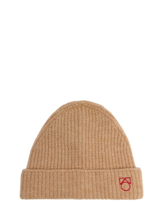 Main Story: Embroidered wool blend knit beanie - Light Brown - kids-boys_0 | Luisa Via Roma