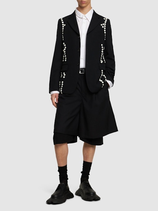 Comme des Garçons Homme Plus: Wool single breasted blazer - men_1 | Luisa Via Roma