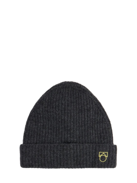 Main Story: Embroidered wool blend knit beanie - Dark Grey - kids-boys_0 | Luisa Via Roma
