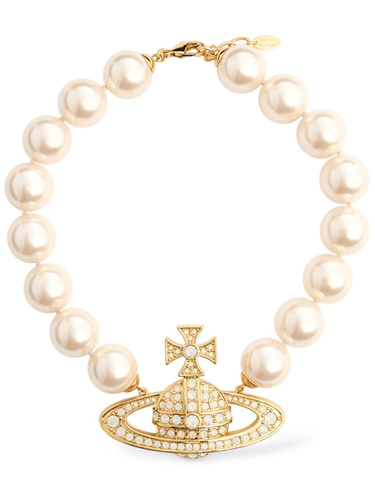 Vivienne Westwood: Neysa imitation pearl collar necklace - women_0 | Luisa Via Roma