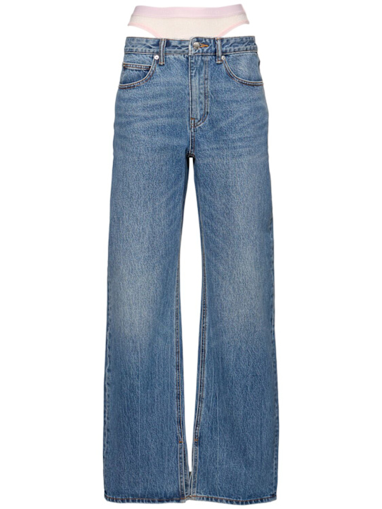 Alexander Wang: Slit hem jeans w/ mesh underwear - women_0 | Luisa Via Roma