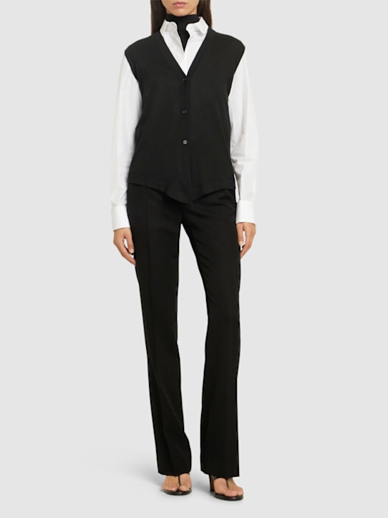 The Row: Harrell knit vest - Black - women_1 | Luisa Via Roma