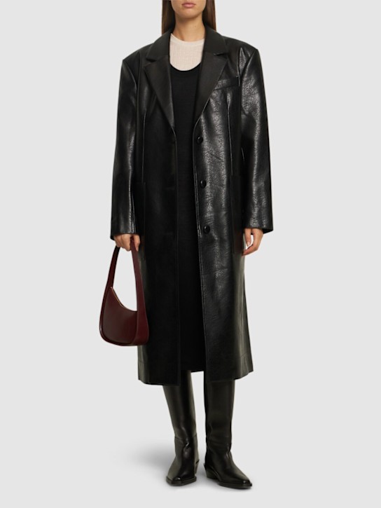 Stand Studio: Liv crackled faux leather coat - women_1 | Luisa Via Roma