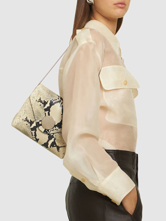 Khaite: Bobbi python embossed leather bag - Natural - women_1 | Luisa Via Roma