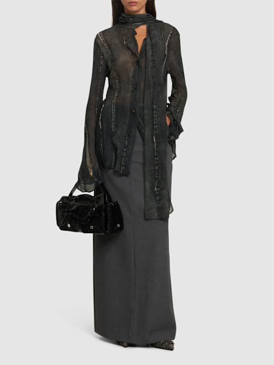 Acne Studios: Viscose crepe shirt w/scarf - women_1 | Luisa Via Roma