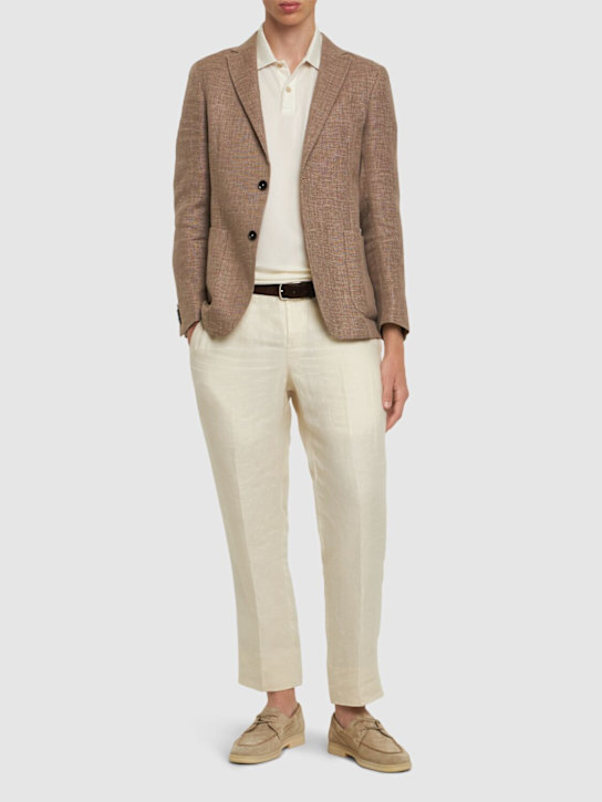 Zegna: Oasi linen pants - White - men_1 | Luisa Via Roma