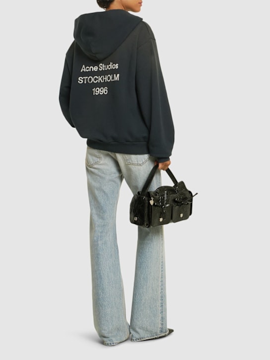Acne Studios: Franziska cotton logo sweatshirt - Black - women_1 | Luisa Via Roma