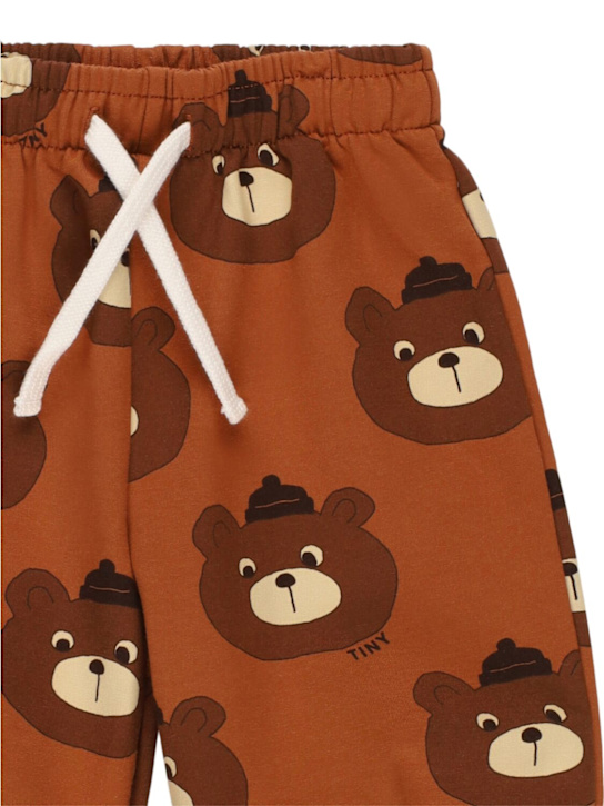 Tiny Cottons: Pantaloni Bear in felpa di misto cotone stampato - kids-girls_1 | Luisa Via Roma