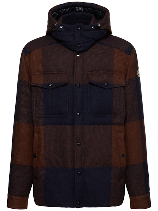 Moncler: Ladurns virgin wool down shirt jacket - men_0 | Luisa Via Roma