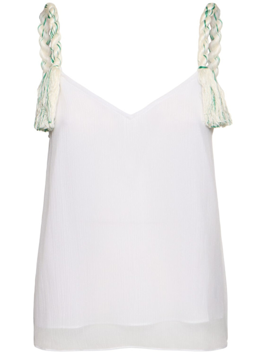 JW Anderson: Crinkle viscose tassel strap top - women_0 | Luisa Via Roma