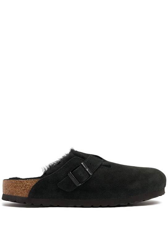BIRKENSTOCK: Boston shearling & suede loafers - women_0 | Luisa Via Roma