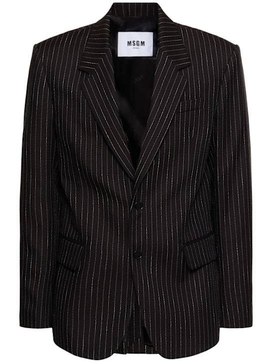 MSGM: Pinstripe wool jacket - men_0 | Luisa Via Roma
