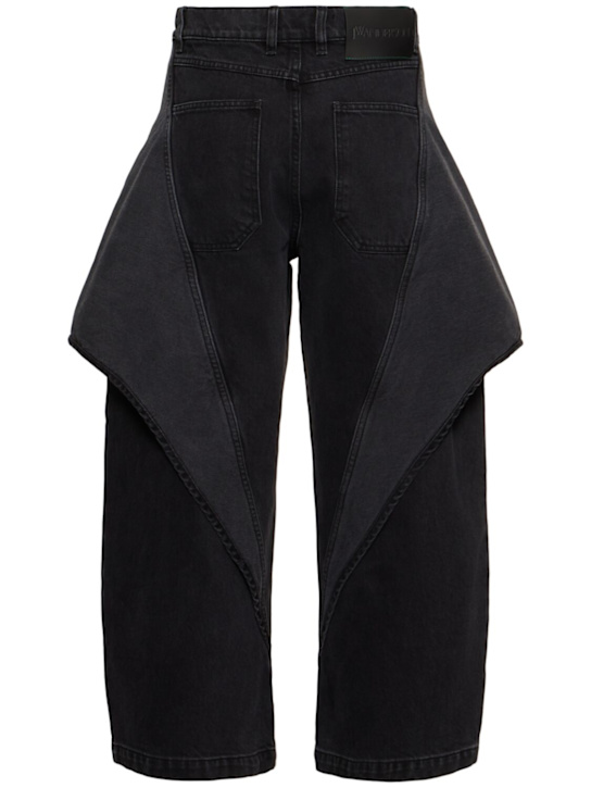 JW Anderson: Cropped sculptural wide leg jeans - women_4 | Luisa Via Roma