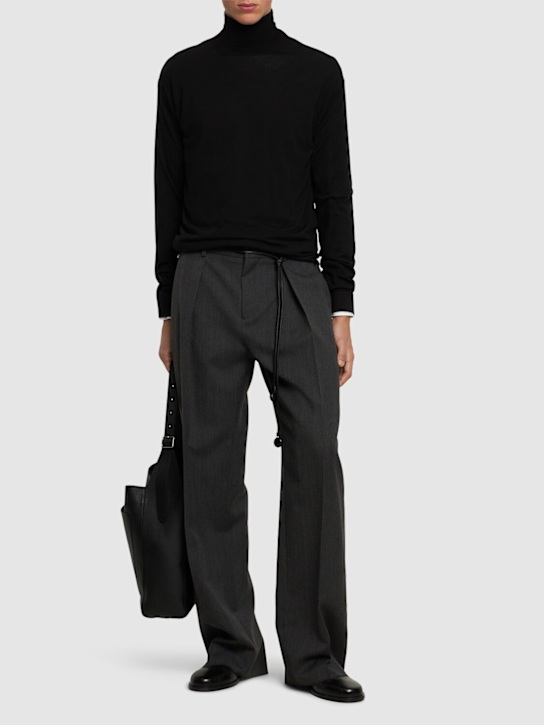 The Row: Mavel wool knit turtleneck sweater - Black - men_1 | Luisa Via Roma