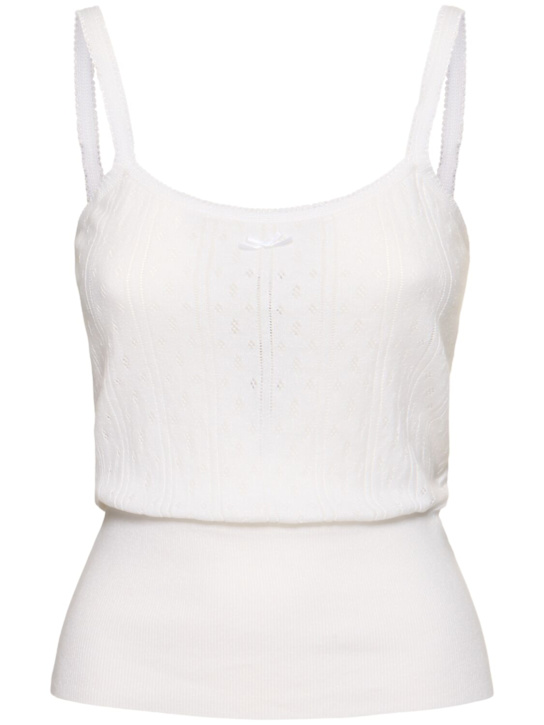 JW Anderson: Cotton pointelle straight neck tank top - women_0 | Luisa Via Roma